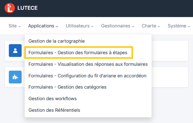 Menu_Gestion des formulaires