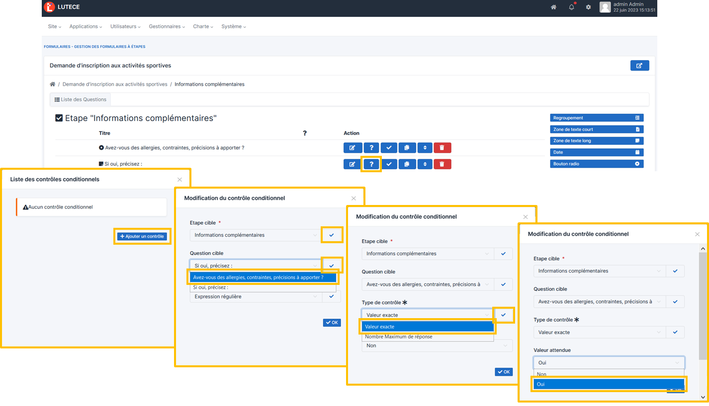 Affichage conditionnel