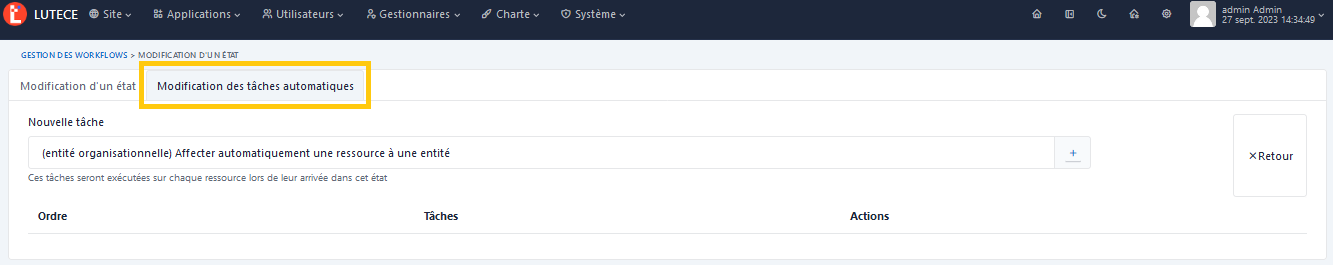 Assignation auto - Tâches auto
