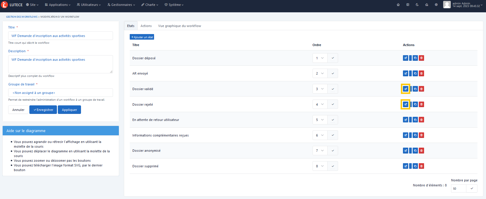 Archivage - Modifier état