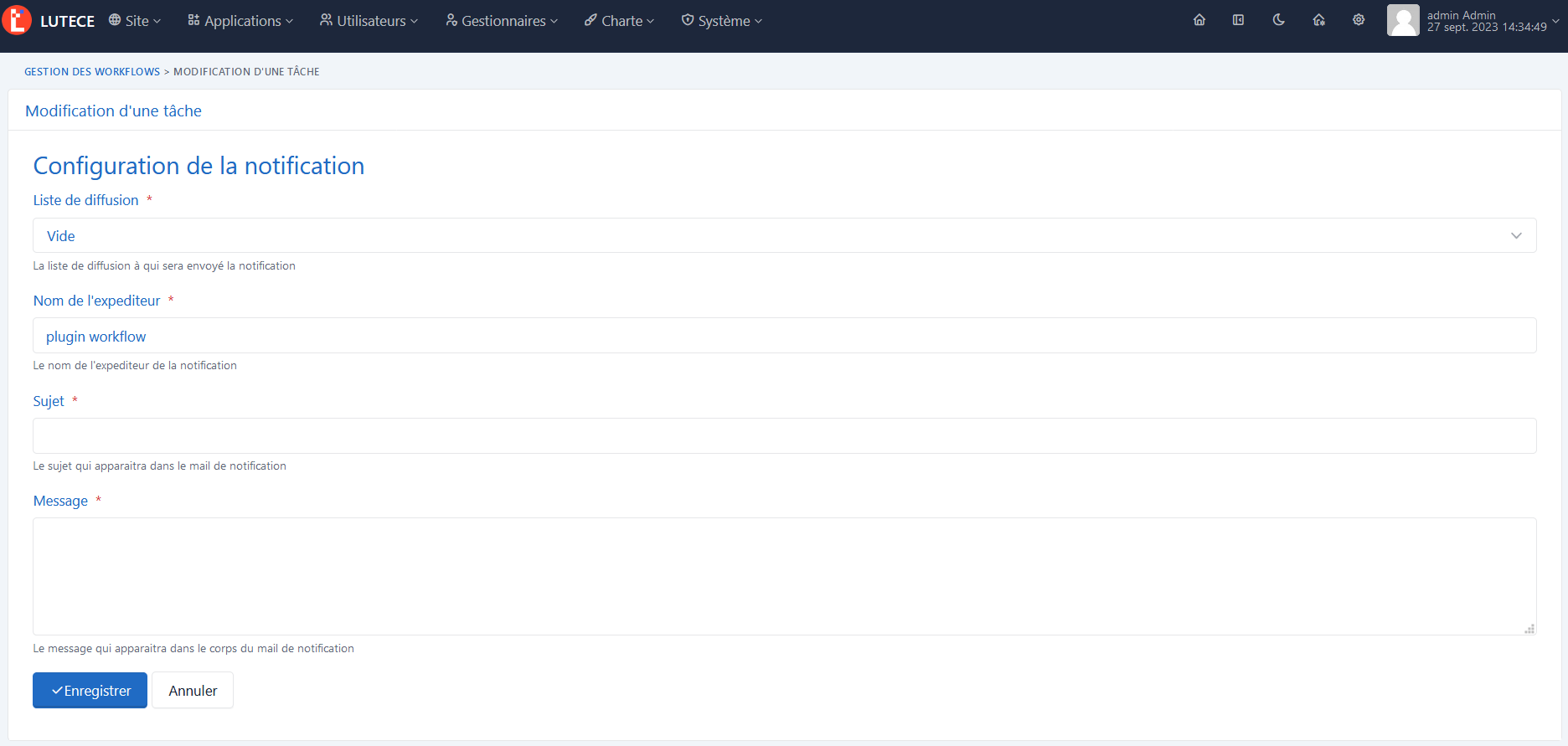 Notification - Config