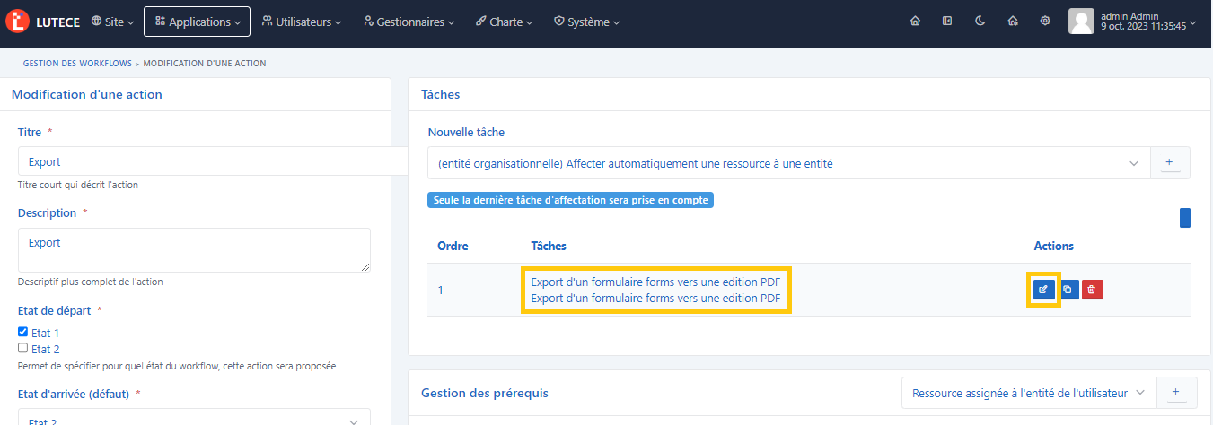 Export d'un formulaire forms vers une edition PDF