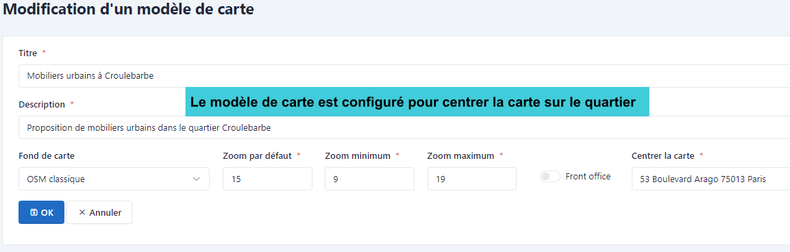Définition des éléments de base de la configuration