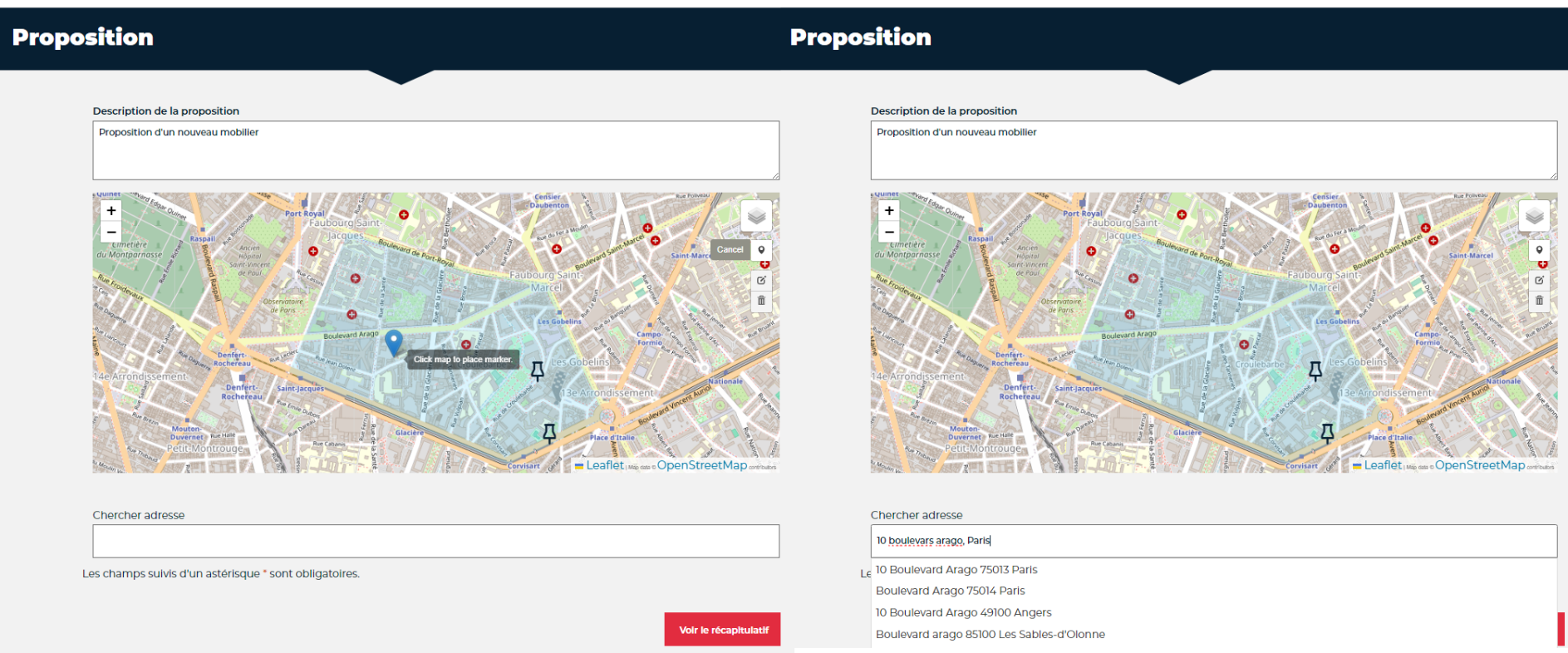 Saisie de données ponctuelles en FO