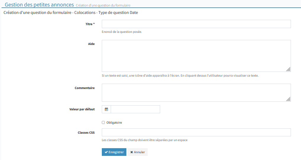 Paramétrer attribut
