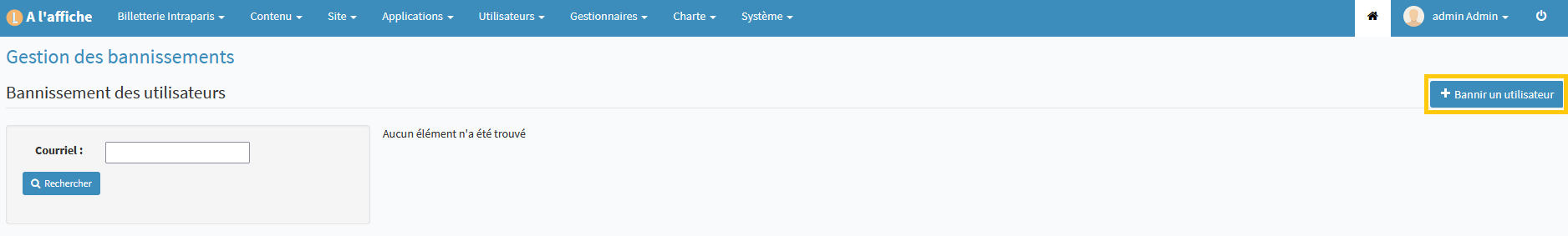 Gestion des bannissements