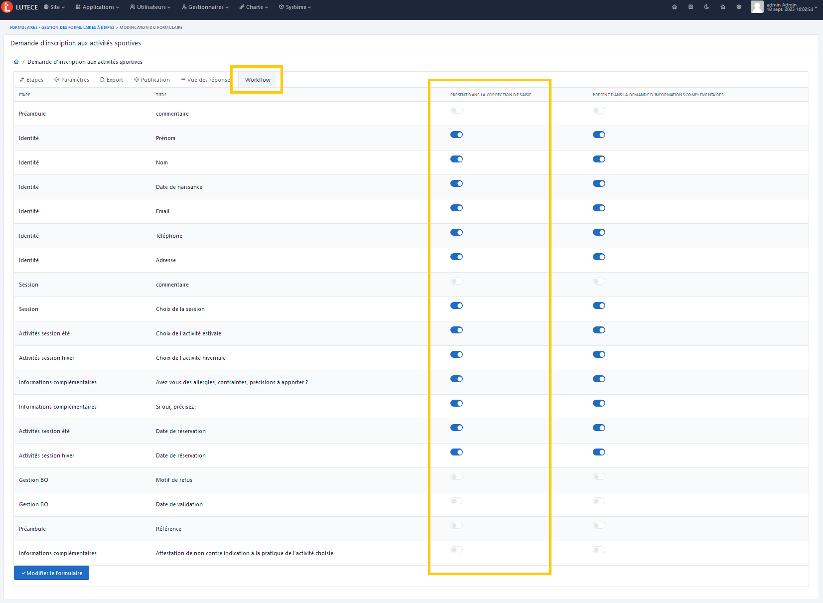 Correction - Config select WF fields
