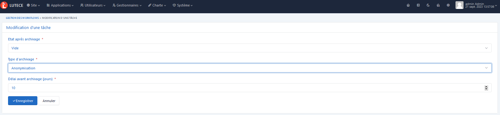 Archiving - Config