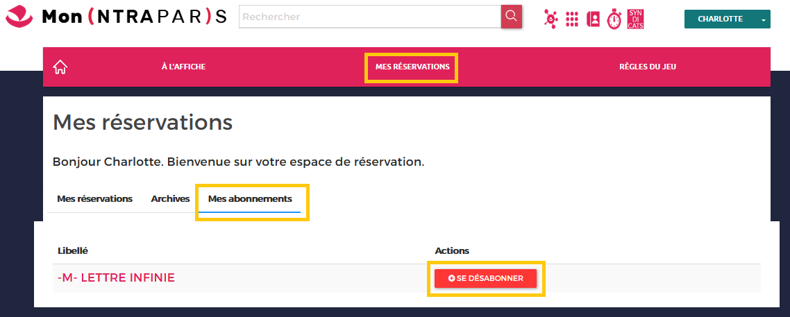 Désabonnement