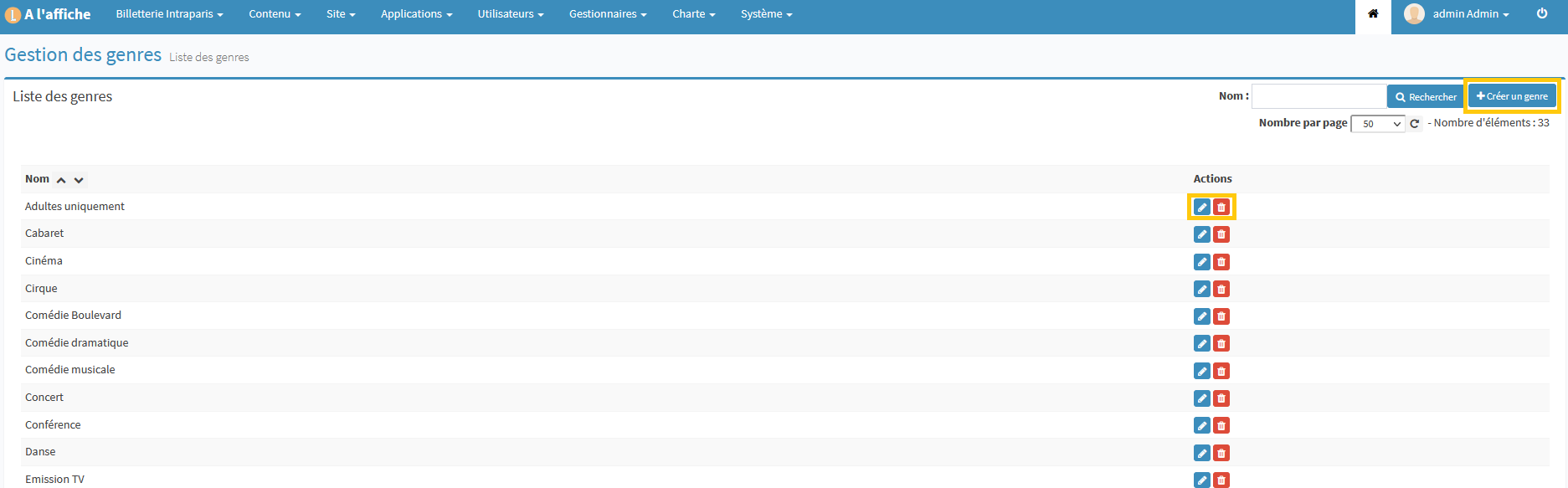 Gestion des genres